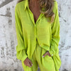 Women's 2-piece casual sportswear,Women's long sleeve shirt and shorts two-piece set