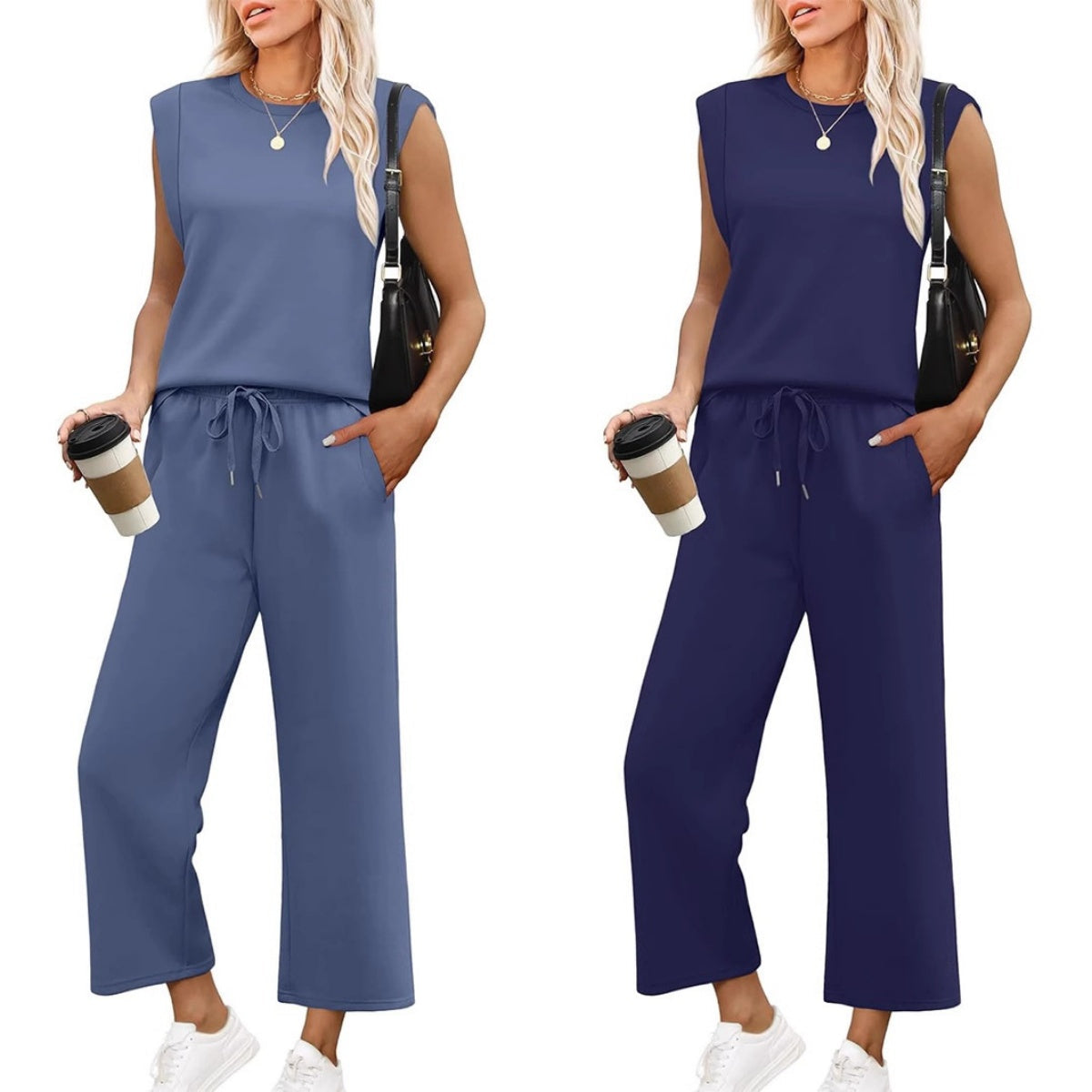 🌸2025 Hot sale👠Women's 2-piece sleeveless set and wide pants
