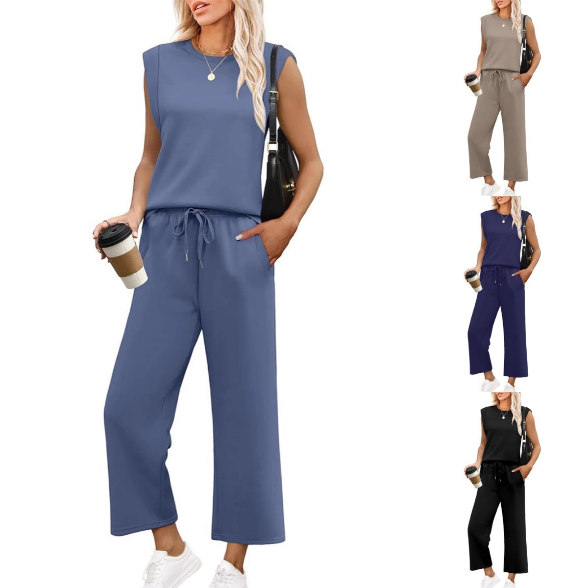 🌸2025 Hot sale👠Women's 2-piece sleeveless set and wide pants