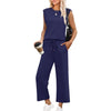 🌸2025 Hot sale👠Women's 2-piece sleeveless set and wide pants