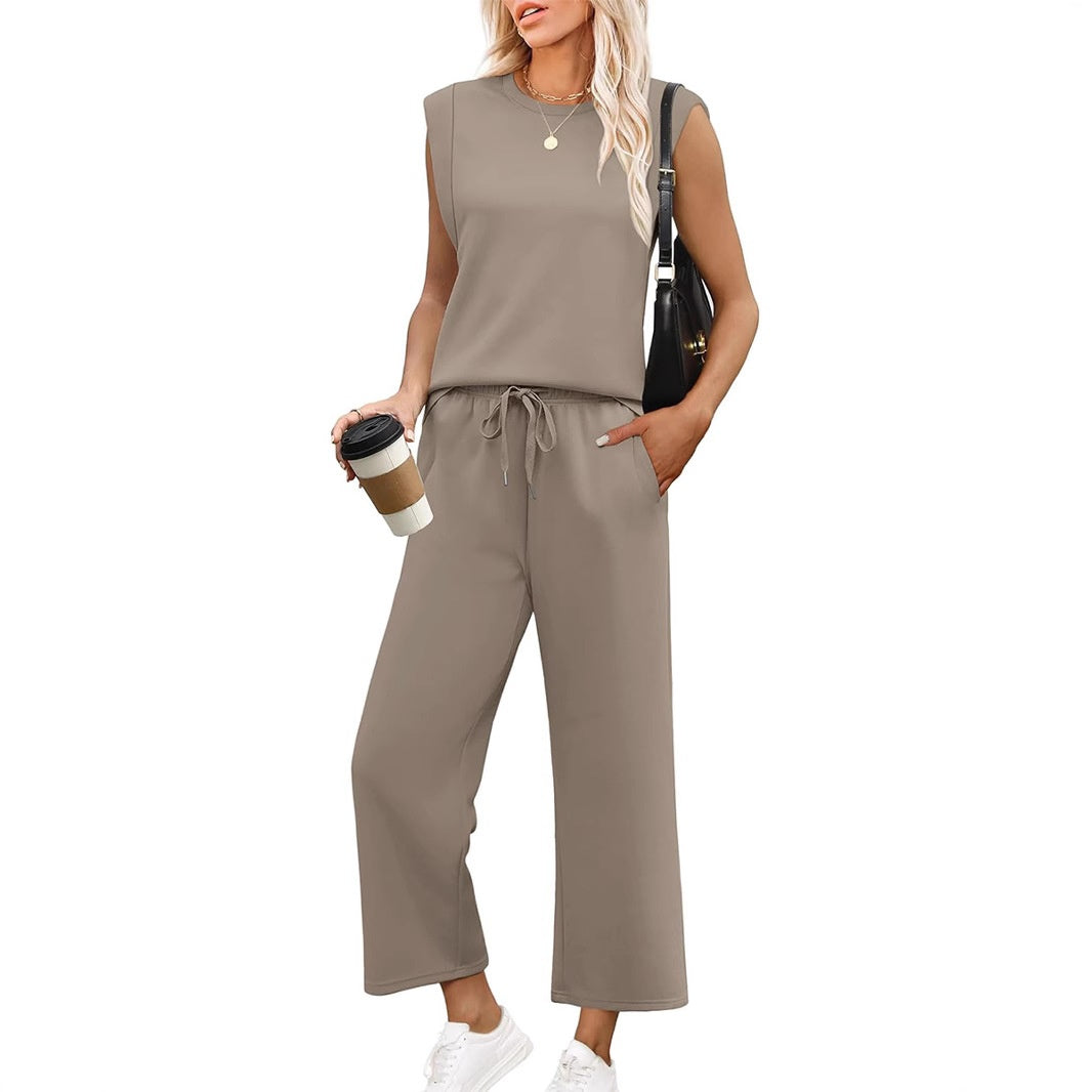 🌸2025 Hot sale👠Women's 2-piece sleeveless set and wide pants