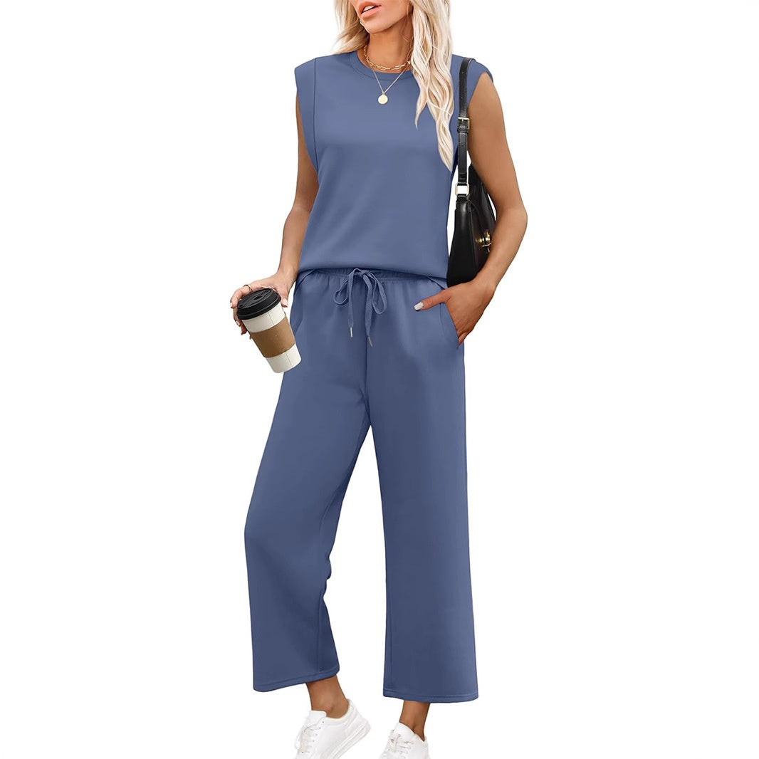 🌸2025 Hot sale👠Women's 2-piece sleeveless set and wide pants
