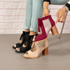 Fiora - Dames Open Sandalen met Strik en Stevige Hak, Stijlvol en Comfortabel