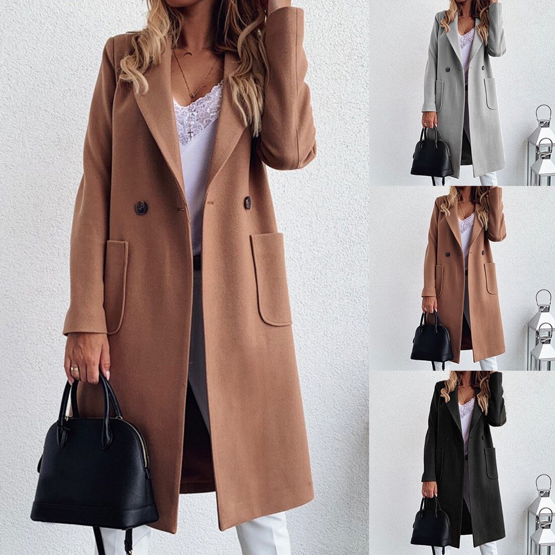 Emma™ Lange Wollen Coat