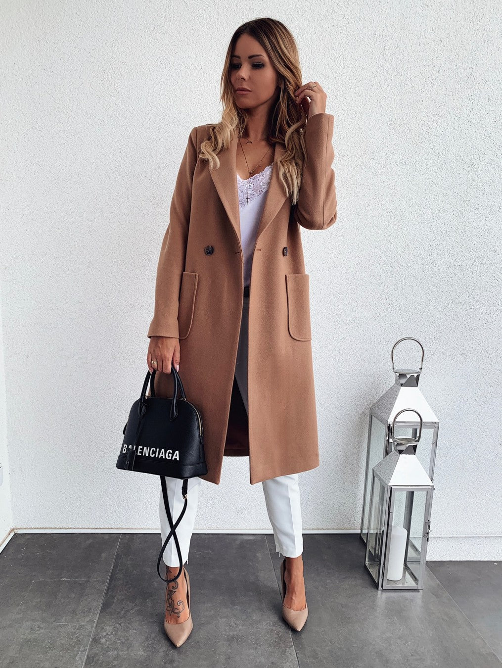 Emma™ Lange Wollen Coat